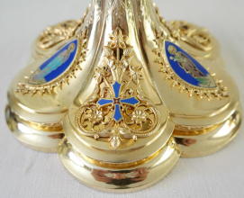 Solid silver gilt antique French Gothic Chalice.